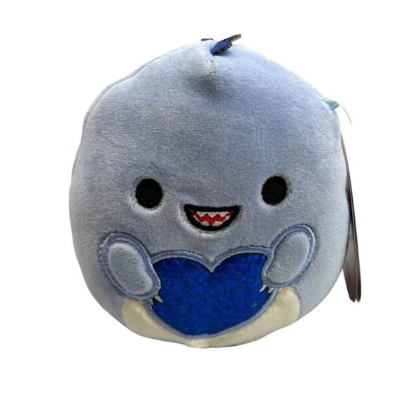Squishmallow RONELLO the Dino 4.5" Valentines Blue Metallic Heart Dinosaur NWT - Picture 1 of 7